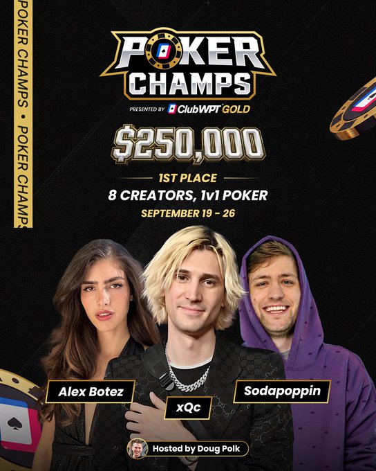 Eight Creators, One Bracket, $500,000: ClubWPT Gold Announces Poker Champs logo
