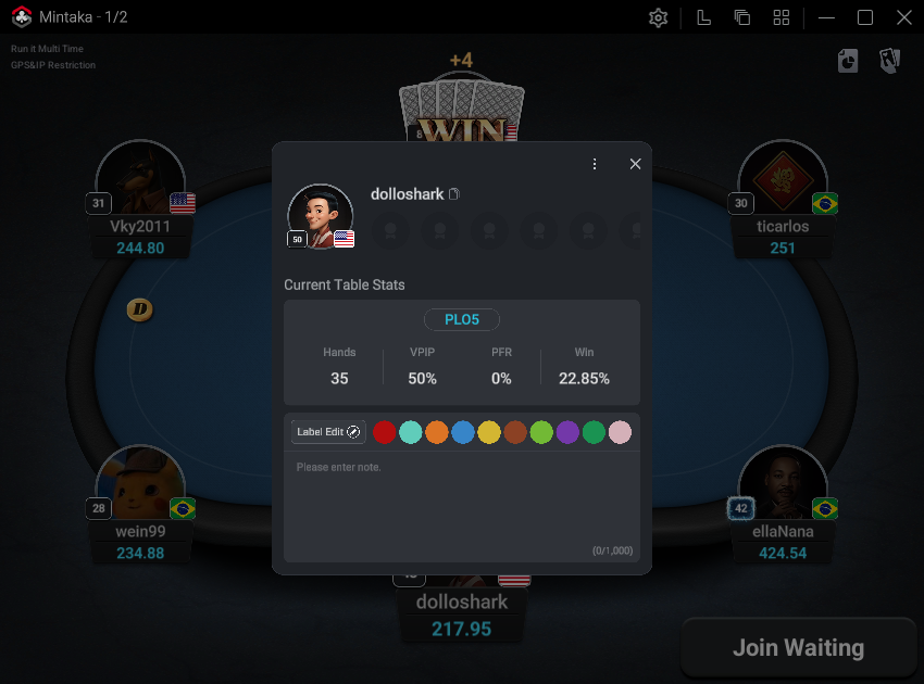 Random rec playing PLO.